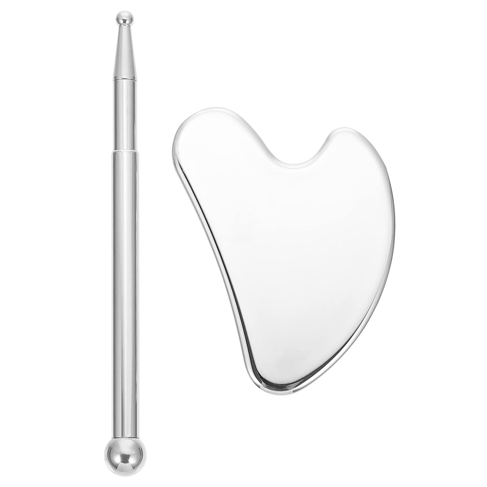 Ciieeo Acupuncture Pen & Gua Sha Plate Set - Stainless Steel Deep Tissue Massage Tool for Full Body Meridian Therapy - Relieve Muscle Pain & Improve Circulation - Perfect for Home Spa & Wellness Routine