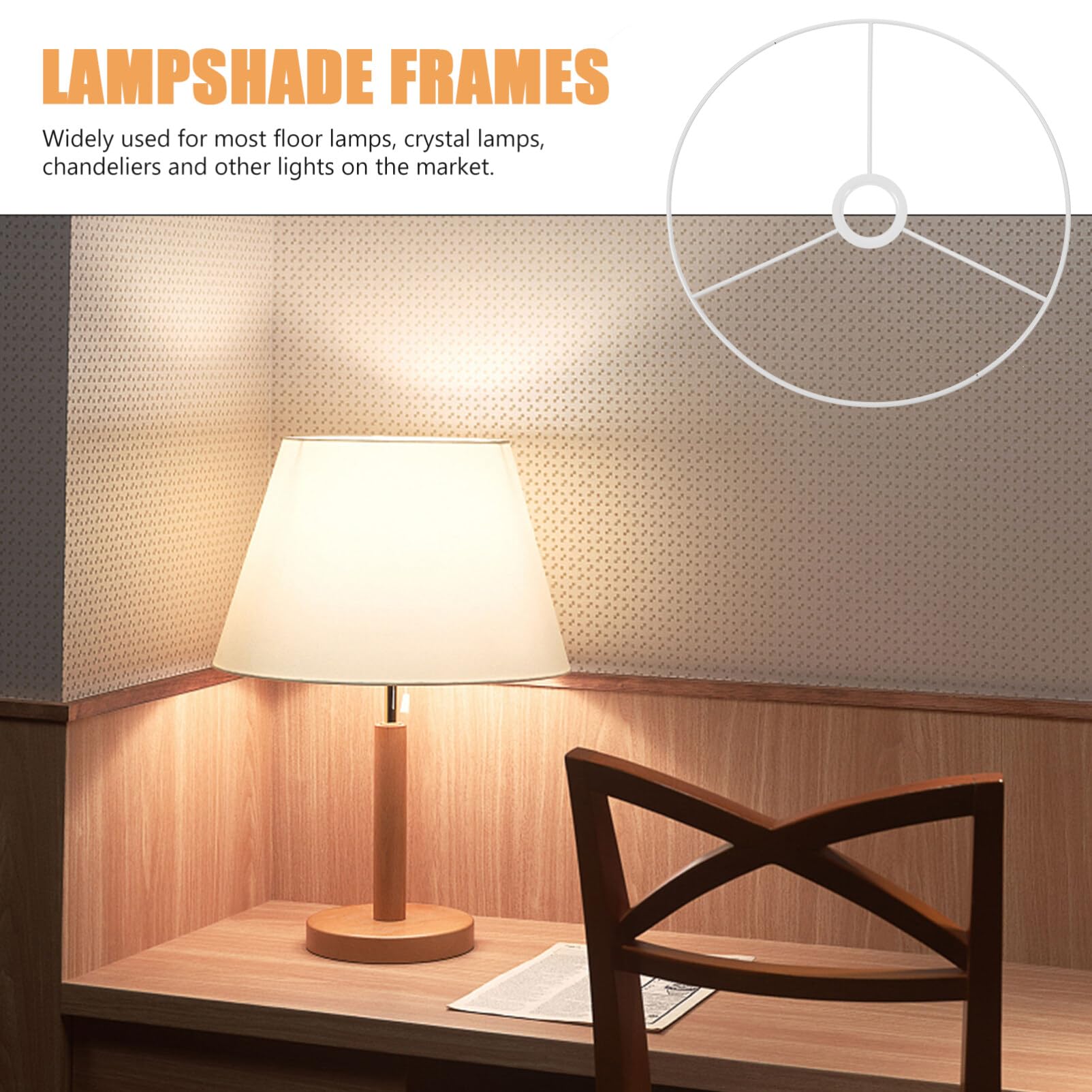 Metal DIY Ring Lamp Shade - Lightweight Iron Frame for Bars & Rooms