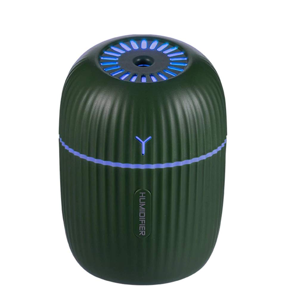 DLRBWAN 200ml Portable USB Ultrasonic Humidifier - Cool Mist Aroma Diffuser with Romantic LED Light, Air Purifier for Home, Office, Nursery (Green) | Perfect for Dry Air Relief, Aromatherapy & Baby Room Comfort