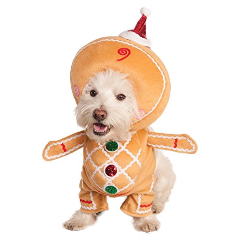 Pet Bipod Walking Costume Gingerbread Man Outfit - Fun Holiday Pet Costume for Dogs & Cats - Perfect for Christmas Parties & Festive Photos