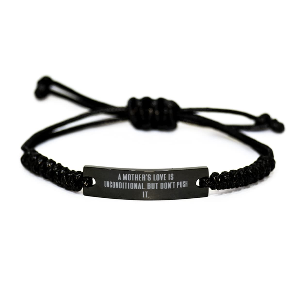 Unique Mother's Day Gifts - Sterling Silver Black Rope Bracelet for Mom | Thoughtful Jewelry Present for Christmas, Birthday & Special Occasions | Perfect for Everyday Wear, Date Nights & Heartfelt Moments