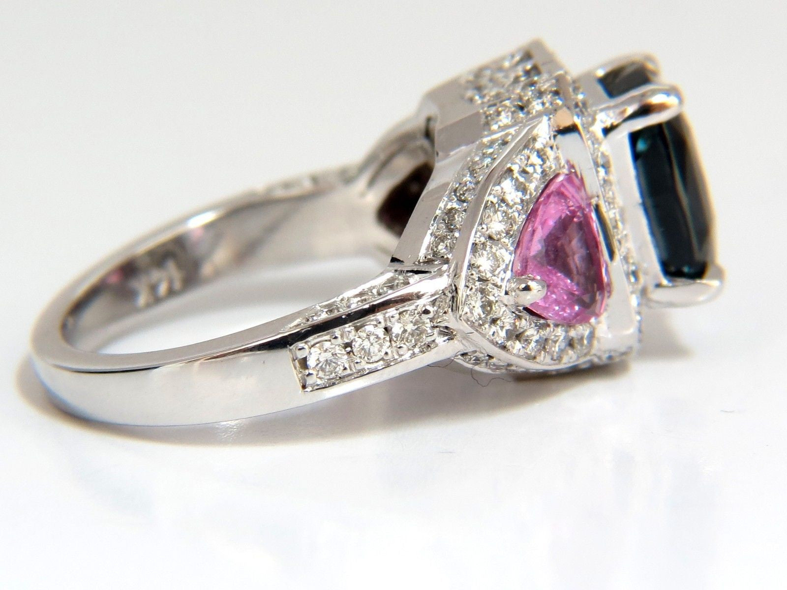 6.19ct GIA Certified Natural Unheated Green Blue Sapphire Diamond Ring for Engagement, Wedding & Special Occasions