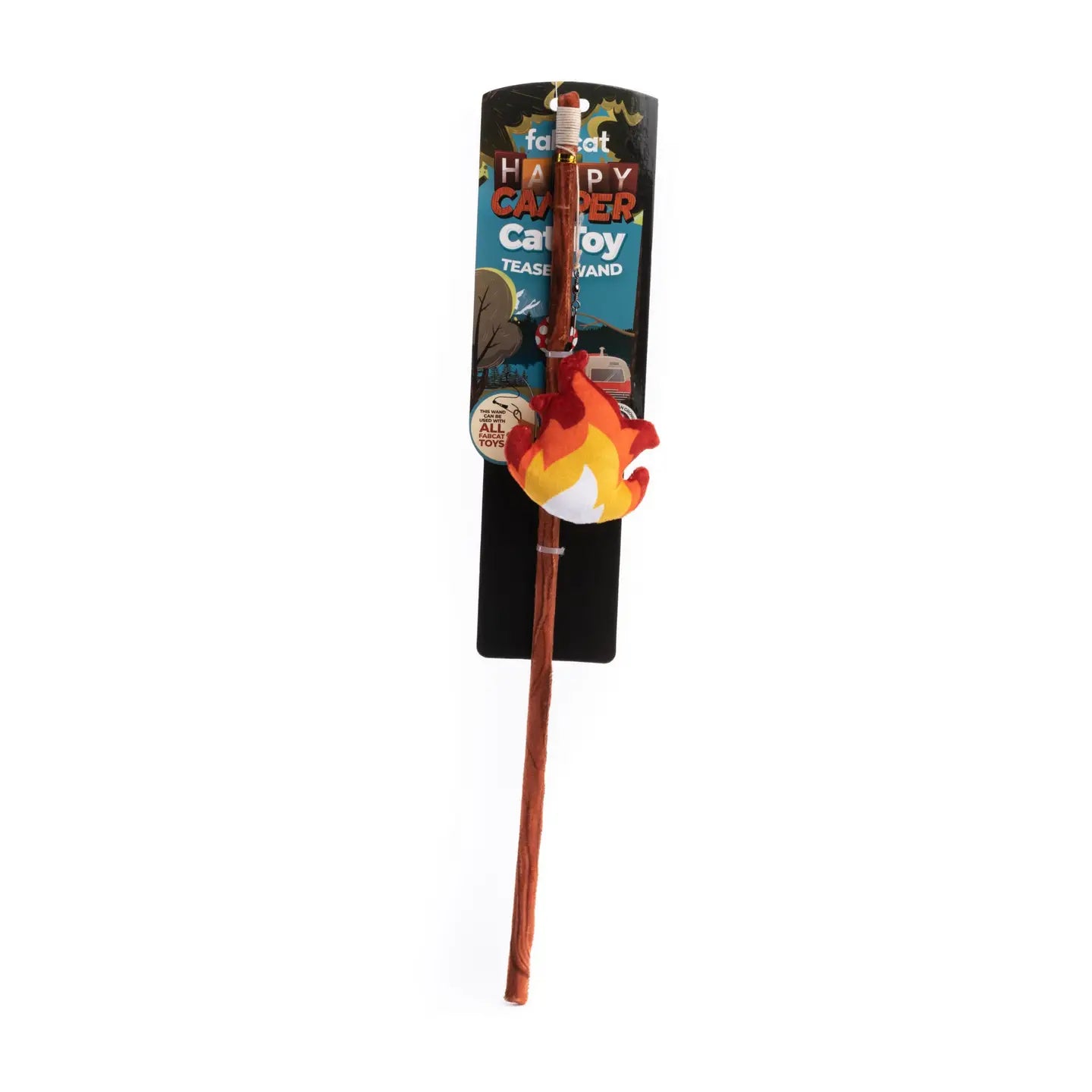 Happy Camper Interactive Cat Toy with Feathers - Fun Teaser Wand for Indoor Play, Exercise & Bonding with Your Kitten