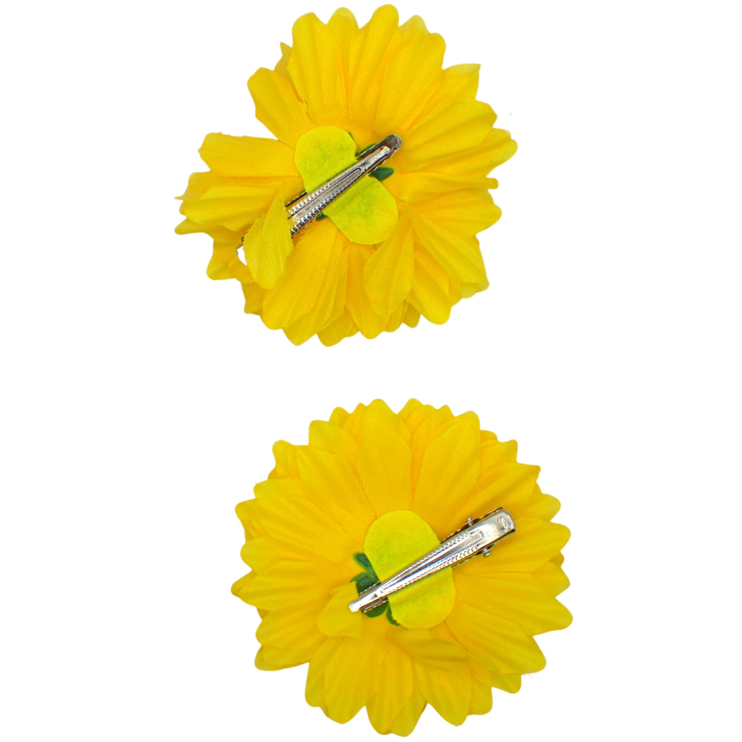 Topkids Sunflower Hair Clips for Women & Girls - 2pcs Floral Hair Accessories, Hair Grips & Brooches for Parties, Weddings, Daily Wear - Medium Size Flower Hair Clips