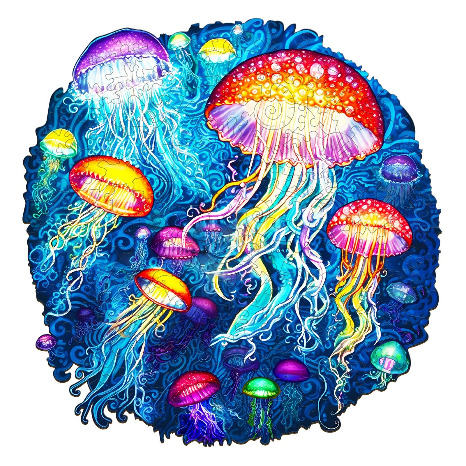 Premium Wooden Animal Puzzles for Adults - KAAYEE Wooden Jellyfish Puzzle with Gift Box - Challenging Brain Teaser for Relaxation & Stress Relief - Perfect for Home Decor, Gifts & Family Game Night