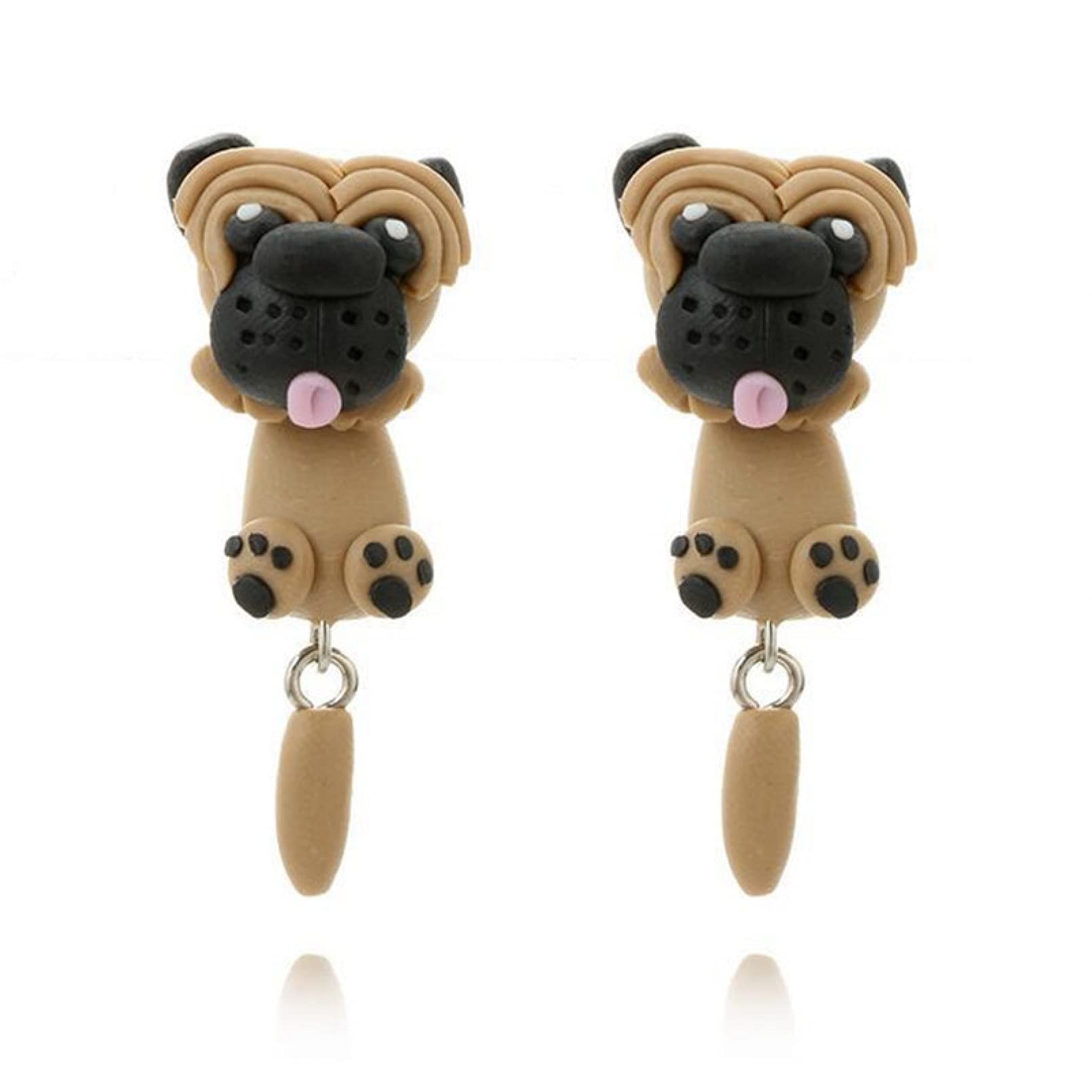 Stylish Women's Silver Polymer Clay Animal Stud Earrings - Cute Cartoon Cat, Dog, Dinosaur, Rabbit & Panda Designs | Perfect Fashion Jewelry Gift for Girlfriend, Wife, Sister, Daughter & Mother | Birthday, Anniversary & Everyday Wear