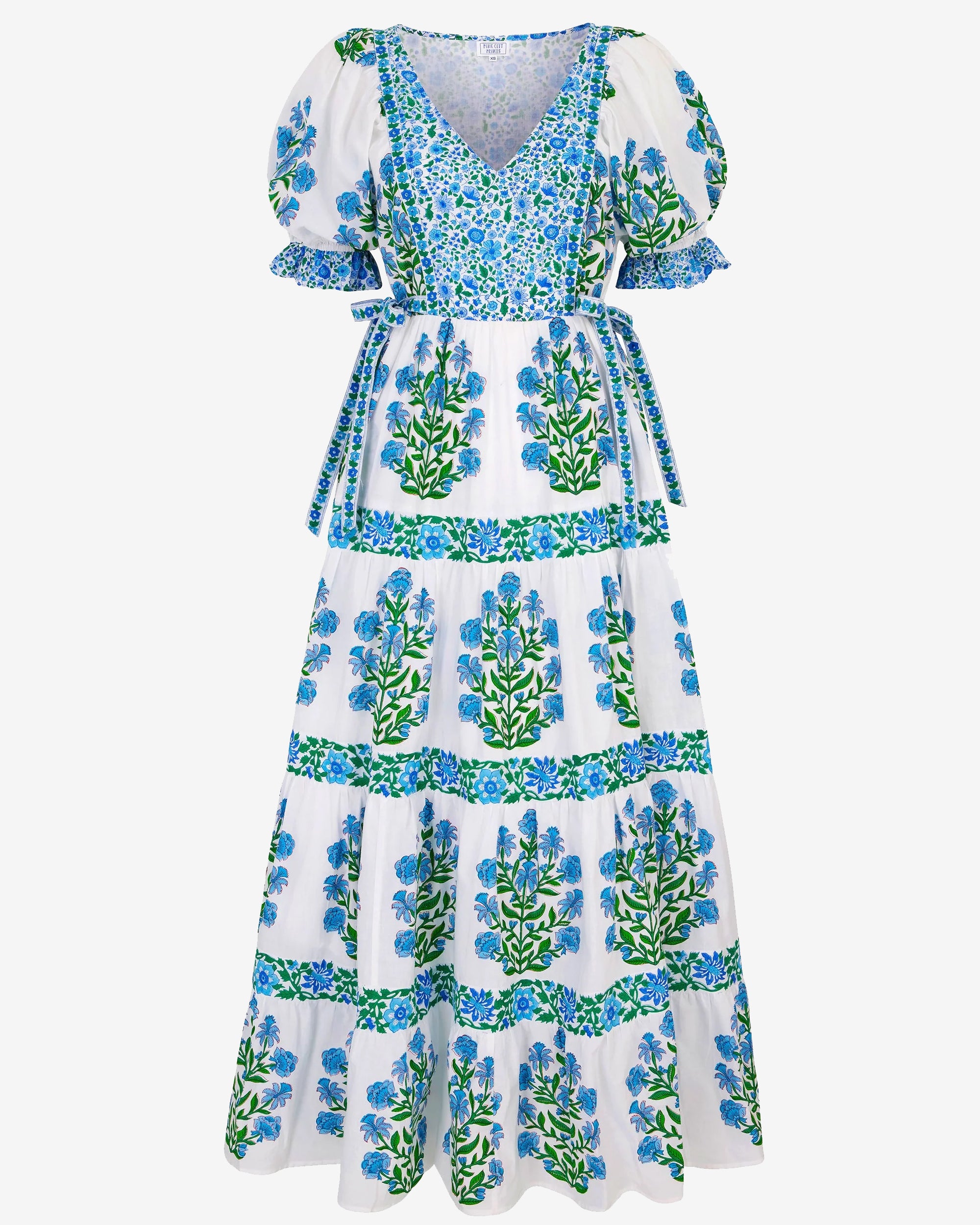Pink City Prints Dusk Buta Laura Dress - Floral Printed Maxi Dress for Women | Perfect for Summer Vacations, Beach Parties & Boho Weddings