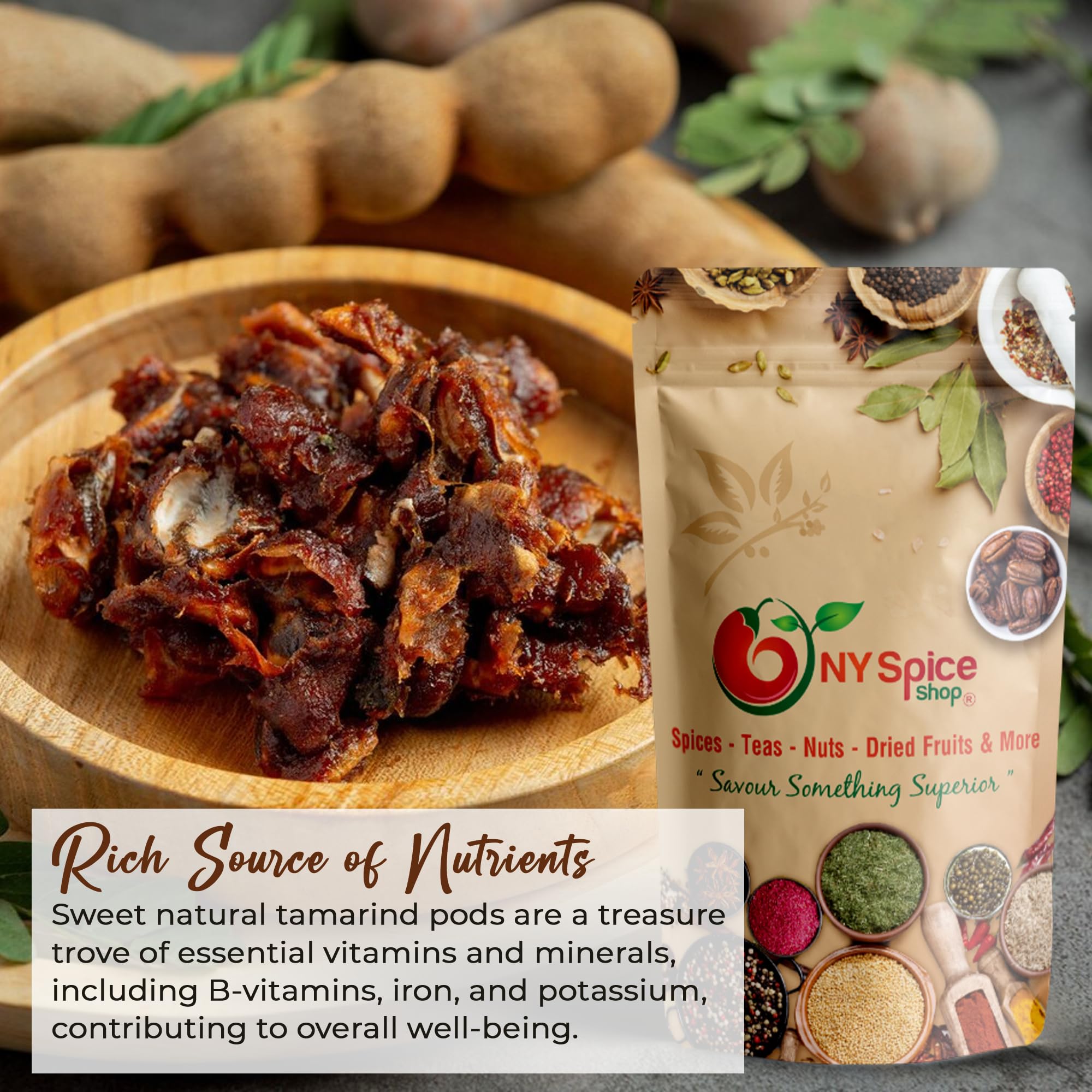 Sweet Tamarind Pods from Thailand - Whole Dried Tamarind Fruit - 5lb Healthy Snack - Rich in Nutrients & Antioxidants - Perfect for Cooking, Baking, Smoothies & Asian Cuisine