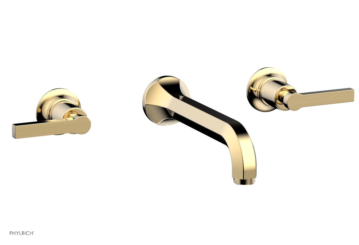 HEX MODERN Wall Mount Lavatory Faucet Set with Lever Handles - Model 501-12 - Perfect for Bathroom Sink, Powder Room & Guest Bath Installation