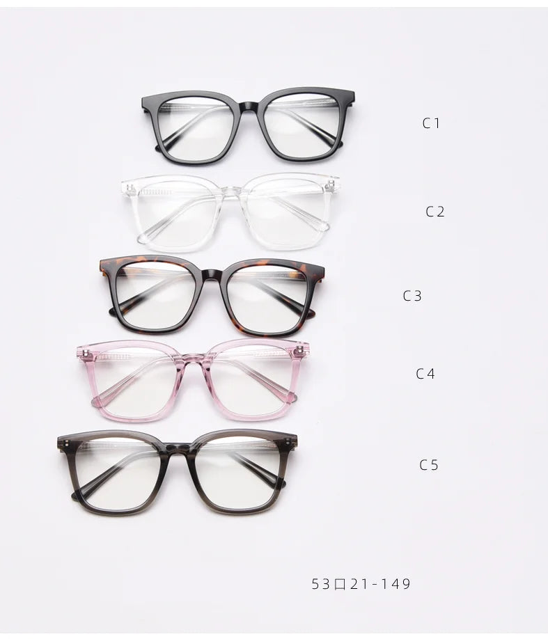 CCspace Unisex Full Rim Square TR90 Titanium Frame Eyeglasses 49863 - Lightweight & Durable Glasses for Work, Reading & Everyday Wear