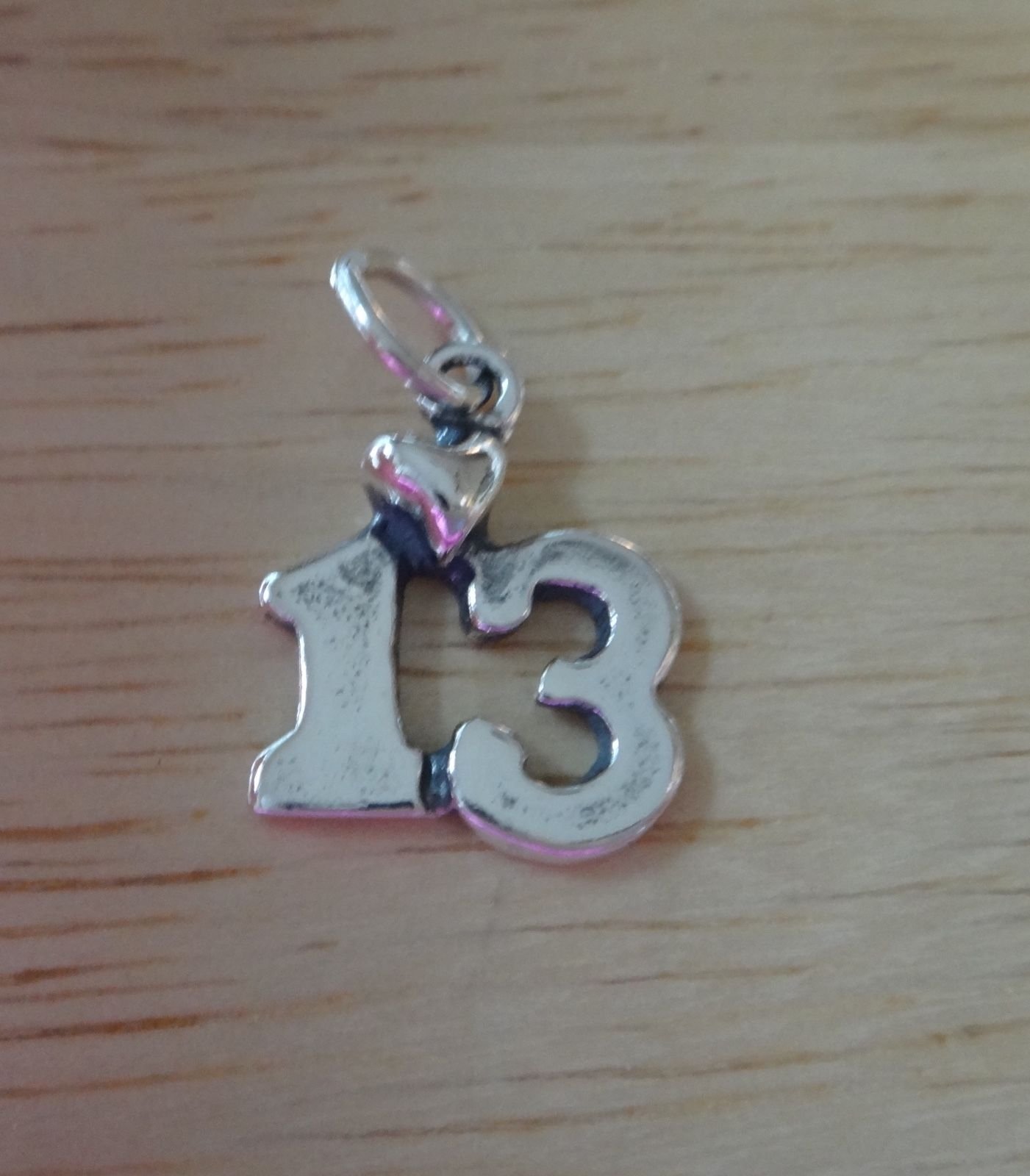 13/13th Birthday Sterling Silver 15x14mm Heart Charm - Jewelry Making Supplies, Pendant & Bracelet DIY Crafting | Perfect for Birthday Gifts, Friendship Bracelets & Handmade Jewelry Projects