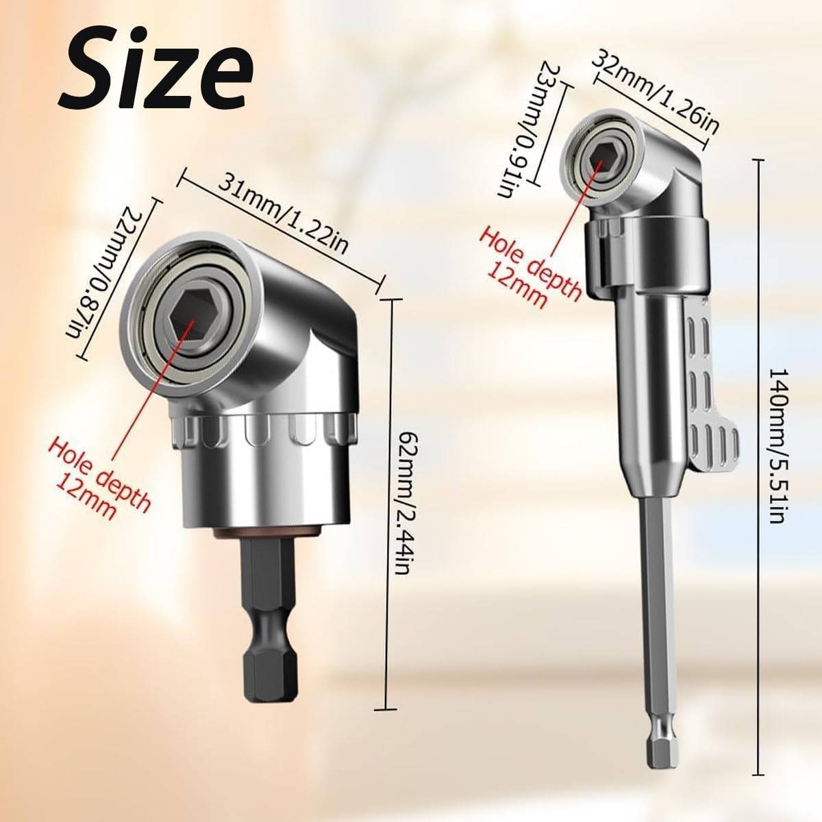 105 Degree Right Angle Drill Adapter - Adjustable Electric Corner Turner & Screwdriver Attachment for Tight Spaces (2025 New Model) - Perfect for HVAC, Plumbing, Automotive Repairs and DIY Projects in Confined Areas