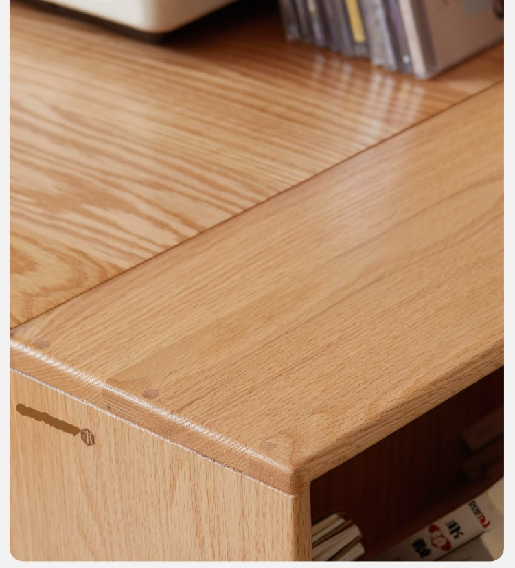 Oak Solid Wood Small Wall-Mounted Book Rack - Space-Saving Bookshelf for Living Room, Bedroom & Office Organization