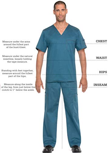 Dickies EDS Essentials Men's Scrubs Top - Tuckable V-Neck Work Shirt DK635 | Comfortable Medical Uniform for Nurses, Doctors & Healthcare Professionals