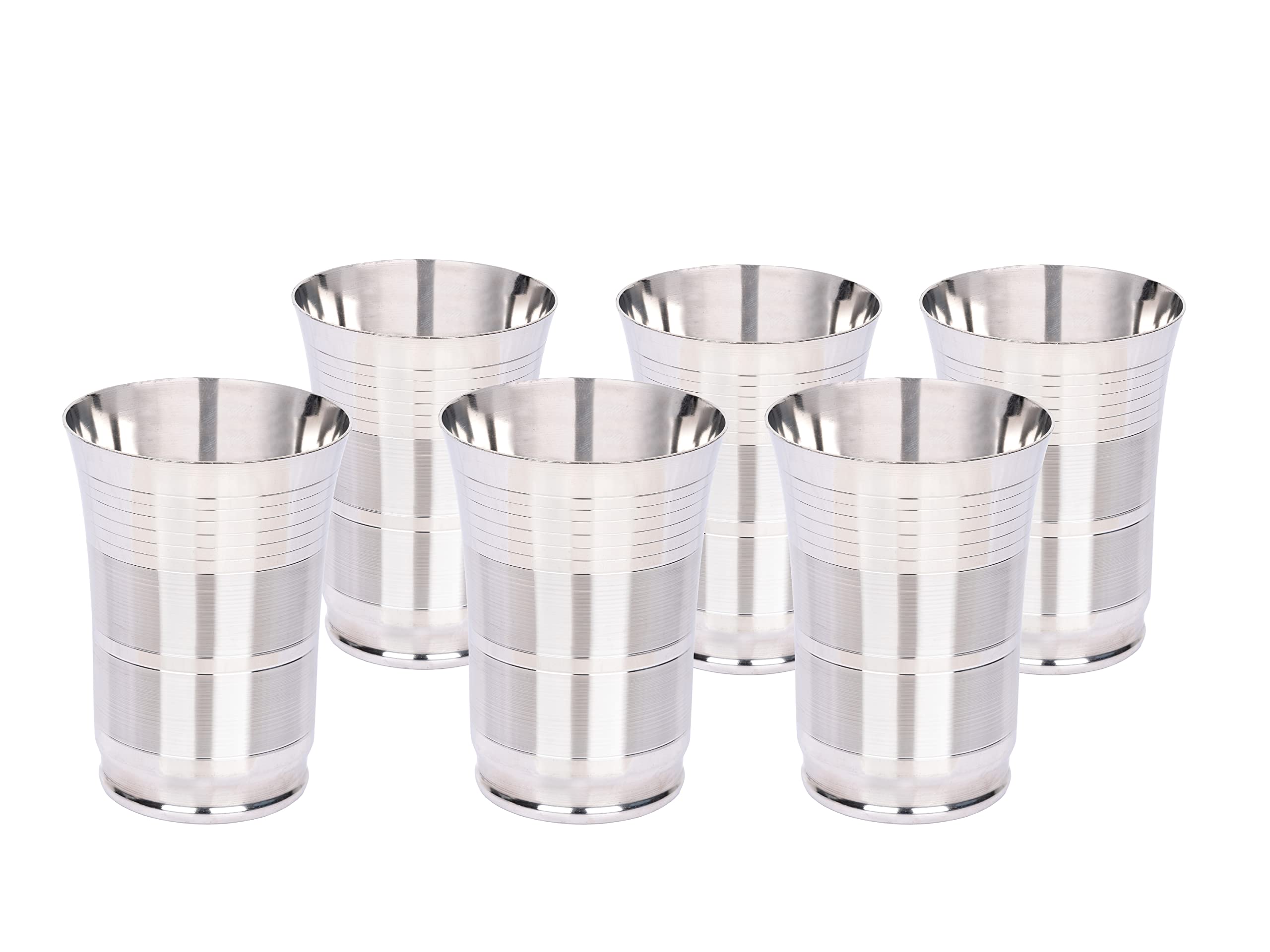 Premium 12 oz Stainless Steel Cups (6 Pack) - Mirror Finish Metal Drinking Glasses, BPA-Free Stackable Tumblers for Home, Kitchen, Restaurants & Outdoor Camping, Picnics, BBQs, and Parties