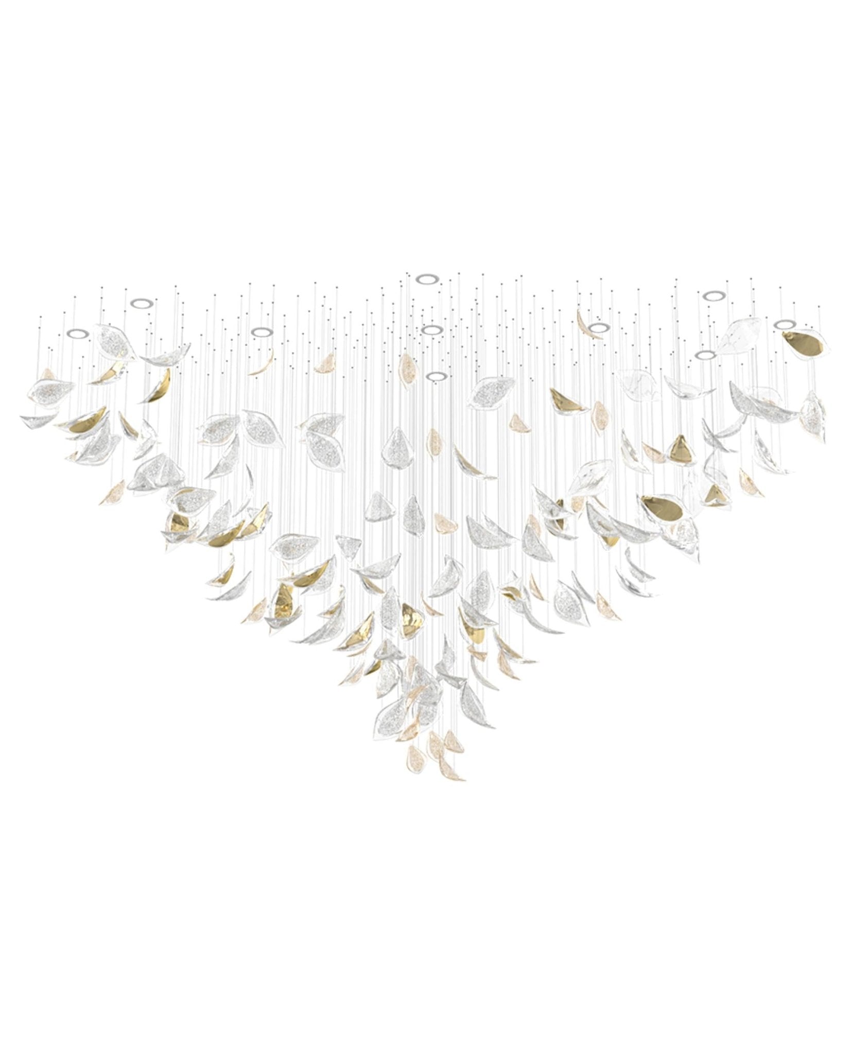 Elegant Floating Leaves Chandelier - Modern Crystal Ceiling Light Fixture for Living Room, Dining Room, Bedroom & Home Decor | Perfect for Farmhouse, Boho & Contemporary Interior Design