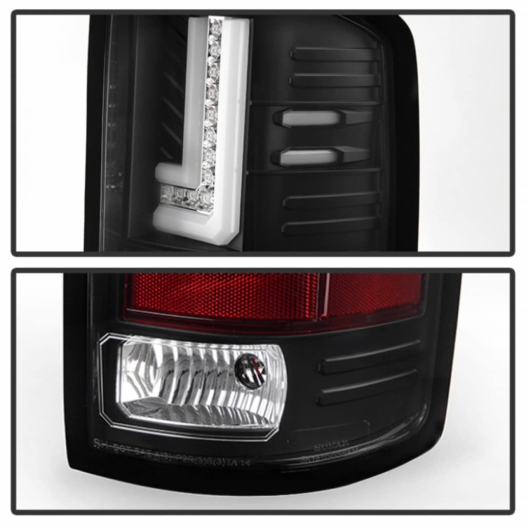 GMC Sierra 2014 2015 2016 LED Tail Lights Pair - Black Spyder ALT-YD-GS14-LBLED-BK (5080660) | Durable Replacement for Enhanced Visibility & Style | Perfect for Off-Roading & Night Driving
