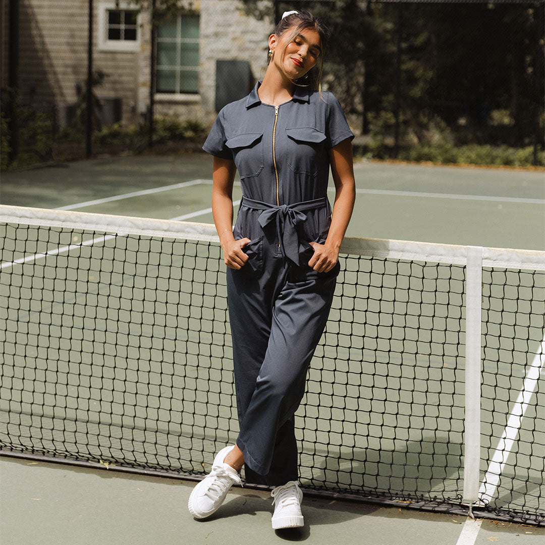 Stylish Women's Charcoal Jumpsuit - Trendy One Piece Romper for Casual Outings & Night Out | Perfect for Parties, Dates and Everyday Wear