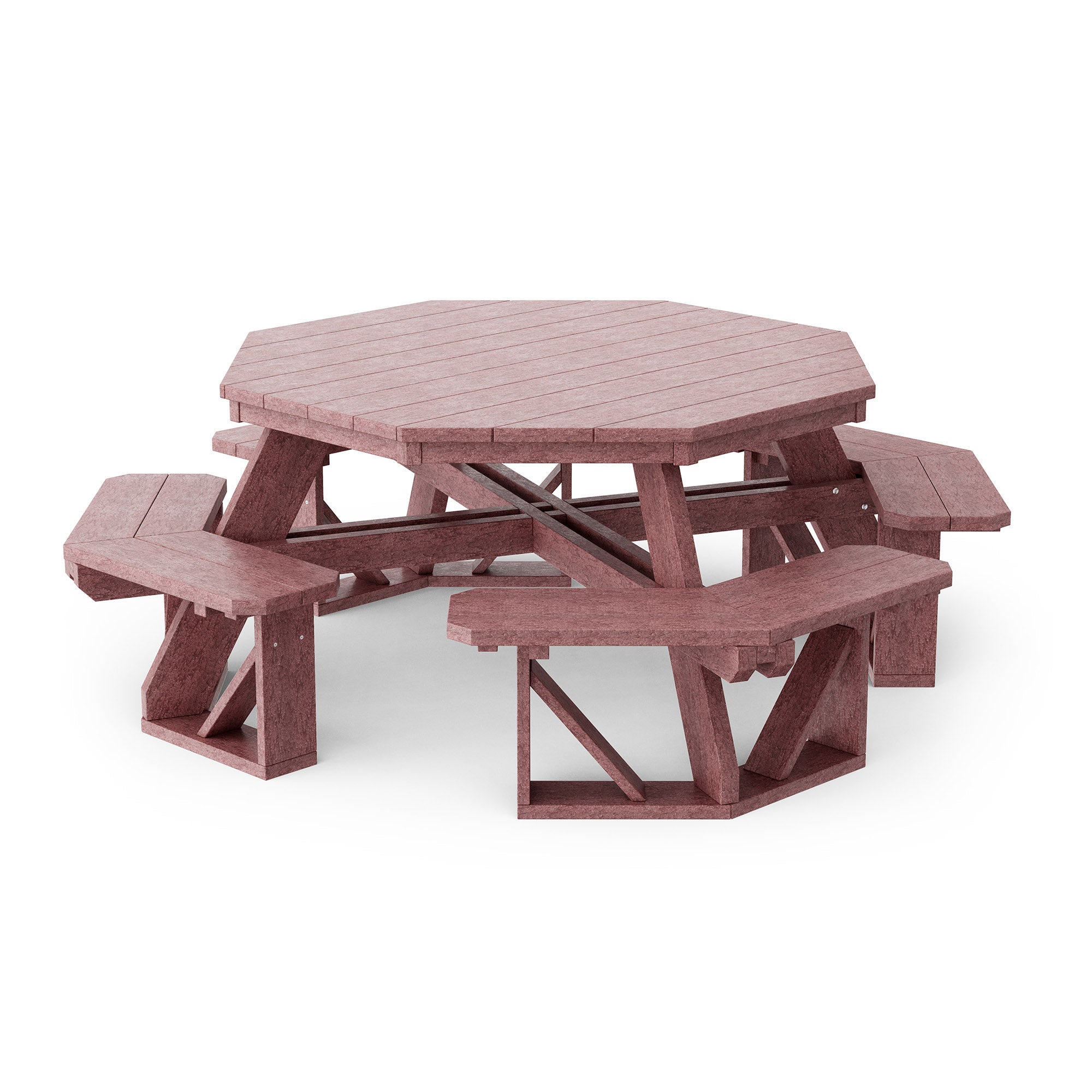 Heritage Octagon Picnic Table - 8-Person Outdoor Dining Set for Backyard, Patio, Garden, Park & Camping - Durable All-Weather Wooden Picnic Bench