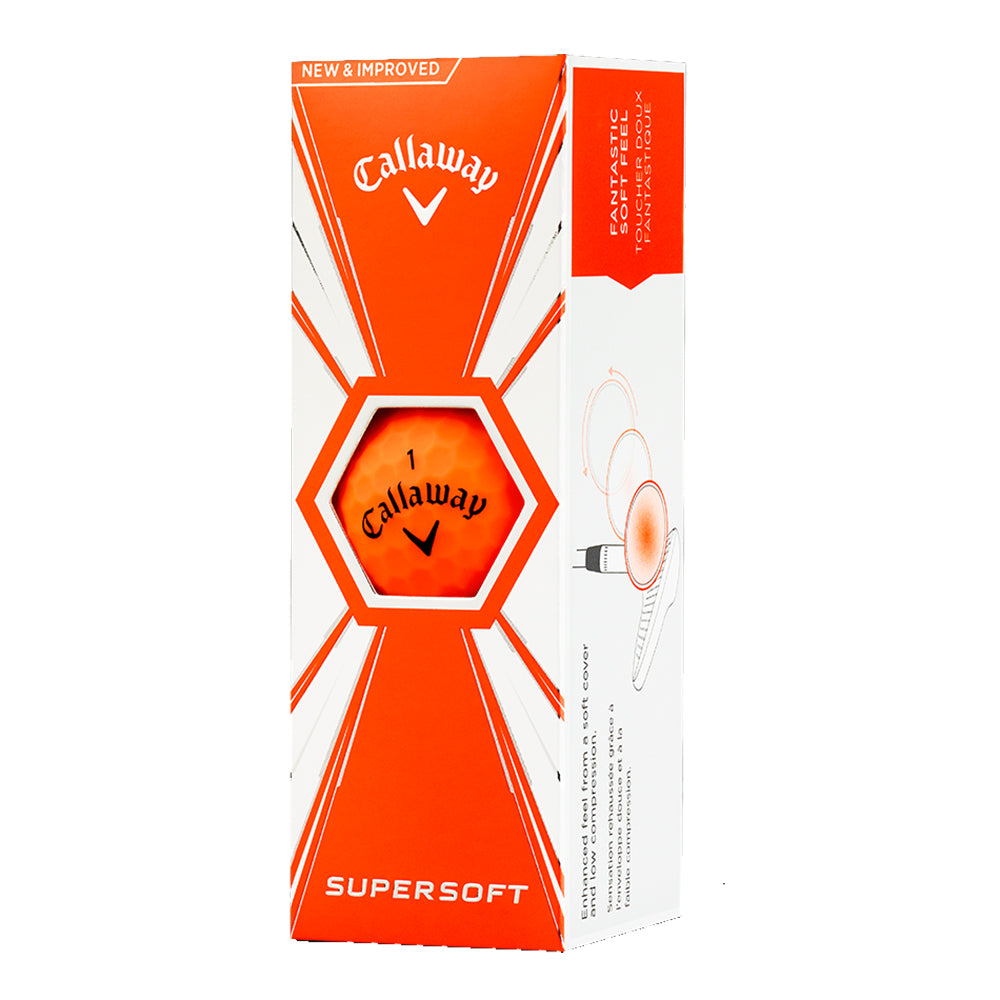 Callaway Supersoft Orange Golf Balls - Premium Low Compression Golf Balls for Distance & Accuracy | Perfect for Beginners & High Handicappers | Use on Driving Range or Course Play