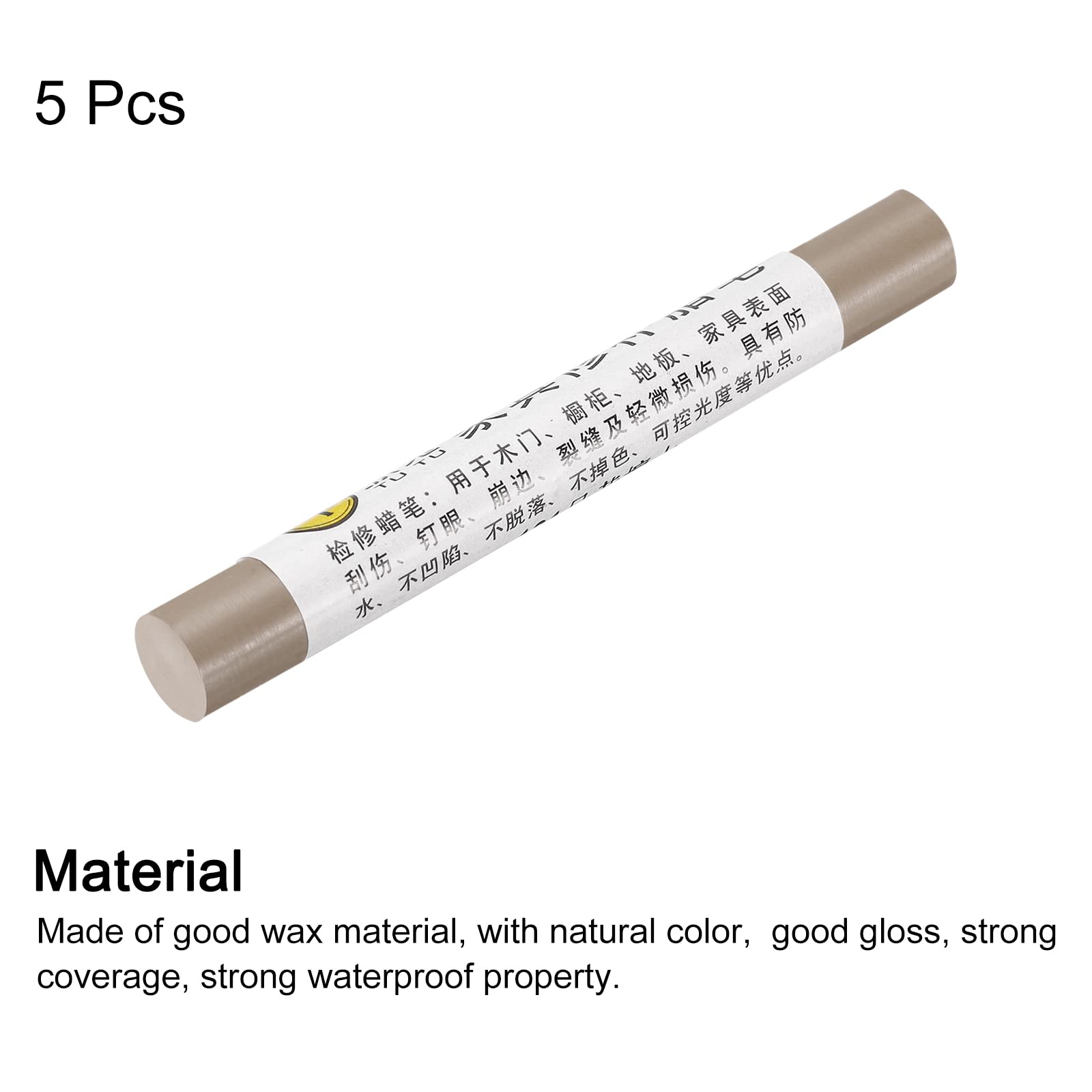 uxcell 5Pcs Wood Repair Crayons Set - Wax Filler Sticks for Furniture Scratches & Holes, Light Brown Wood Touch Up Markers - Perfect for Tables, Desks, Wooden Floors & DIY Home Improvement Projects