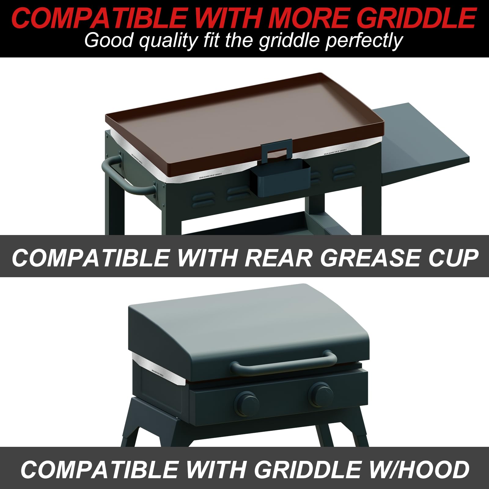 Upgraded Stainless Steel Magnetic Wind Guards for Blackstone 22