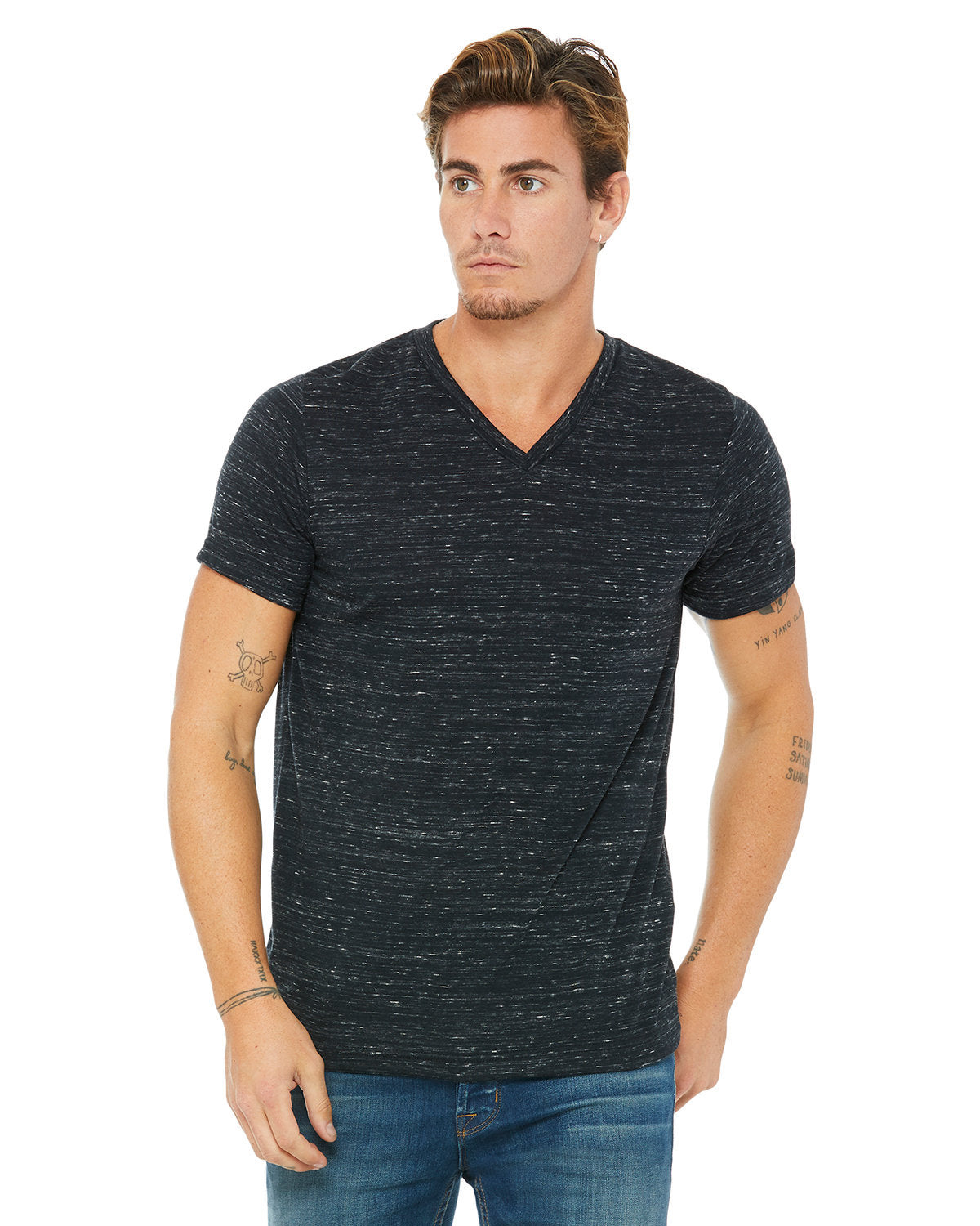 Bella + Canvas 3655C Unisex Soft Textured Jersey V-Neck T-Shirt - Comfortable Casual Wear for Men & Women - Perfect for Everyday Outfits, Lounge Wear and Layering