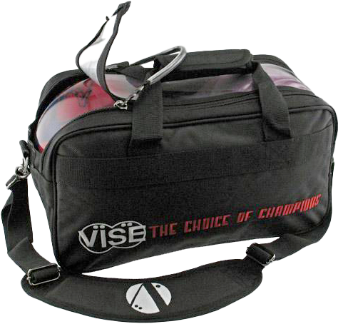 2 Ball Tote Clear Top Black Bowling Bag - Durable Bowling Accessory for League Play & Tournament Use