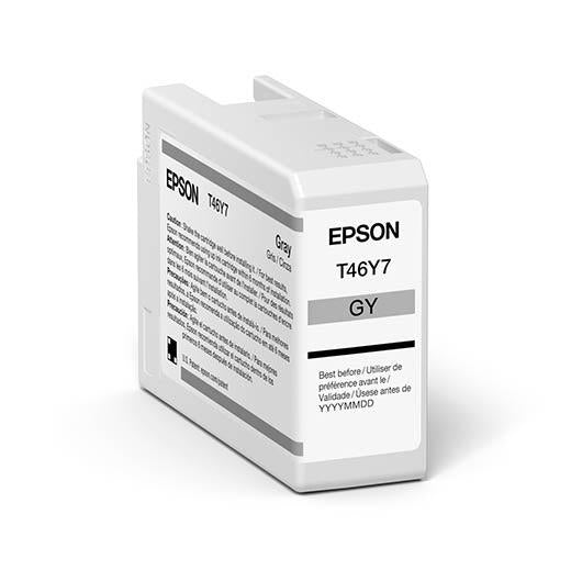 Epson SureColor P900 Gray UltraChrome PRO10 Ink Cartridge - 50ml (T46Y700) | High-Quality Replacement Ink for Photo Printing, Art Reproduction & Professional Graphics