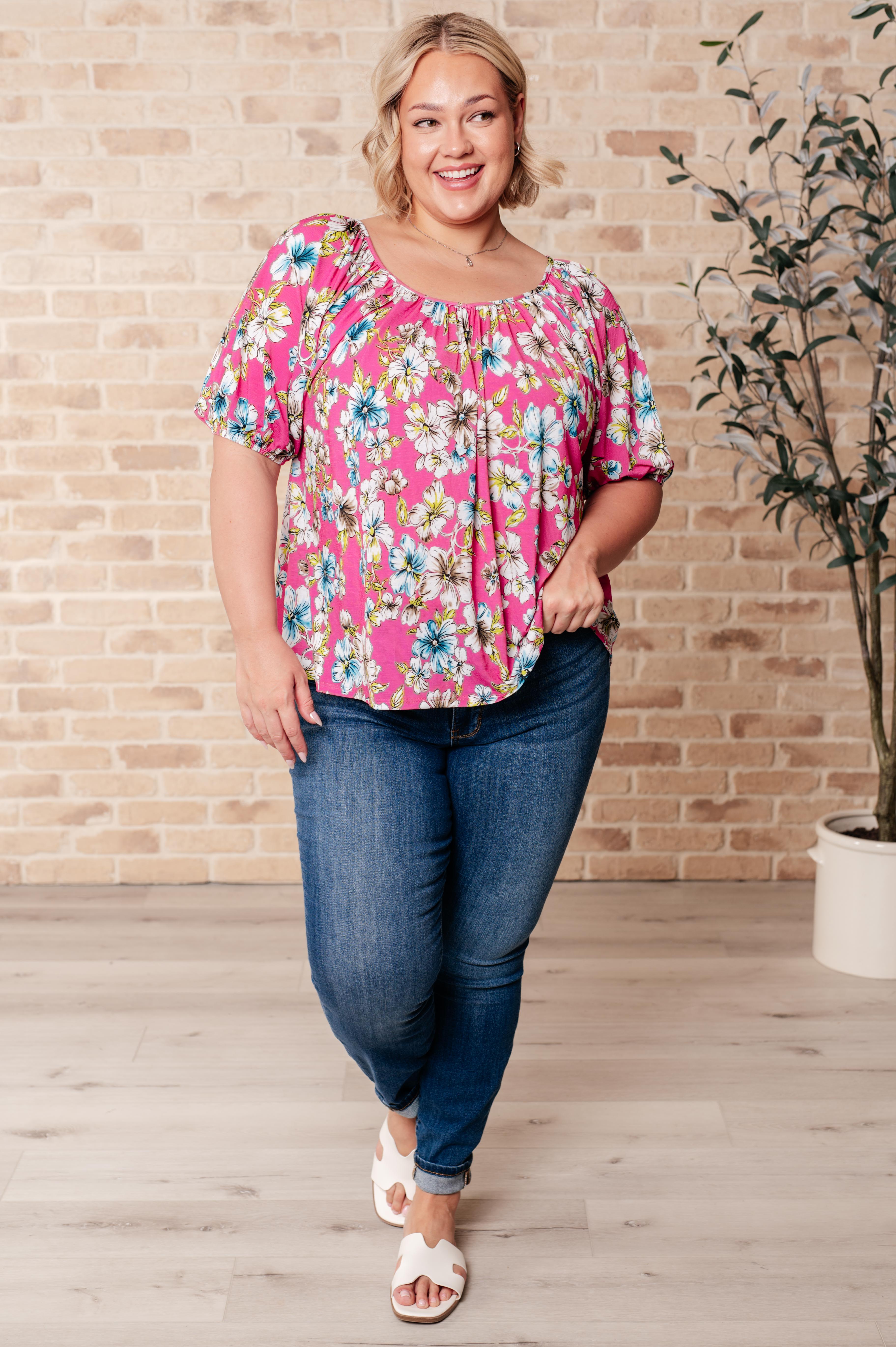 Bloom So Bright Floral Print Women's Blouse - Perfect for Spring Outfits, Date Nights & Garden Parties