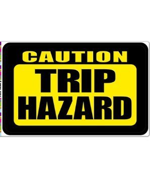 Lancy's Artwork Caution Trip Hazard Vinyl Window Bumper Sticker - Durable Decal for Auto, Wall, Laptop, Truck & Tool Boxes - Perfect for Home, Office & Vehicle Safety Warning Signs
