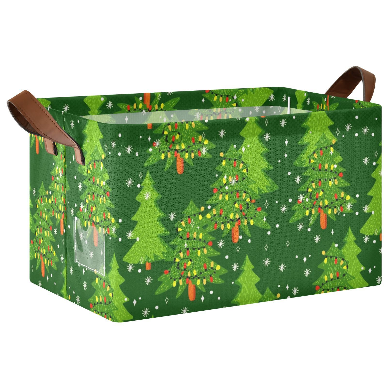 Foldable Storage Baskets with Handles - 2 Pack Collapsible Storage Bins for Christmas Decor, Clothes, Home & Office Organization | Space-Saving Shelf Organizer for Holiday Decorations & Year-Round Use