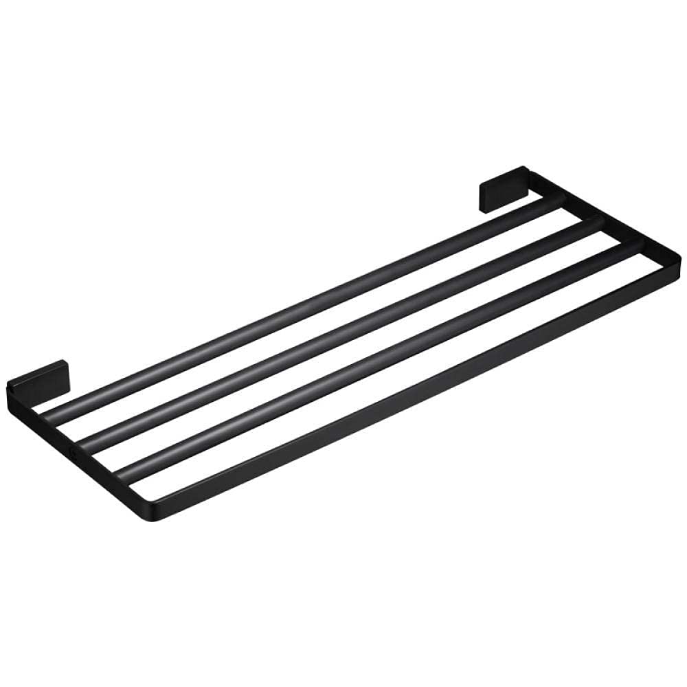 304 Stainless Steel Wall-Mounted Towel Bar - Heavy Duty Black Bathroom Towel Rack with Rustproof Finish - Perfect for Bathroom, Spa, Gym, and Home Decor Organization