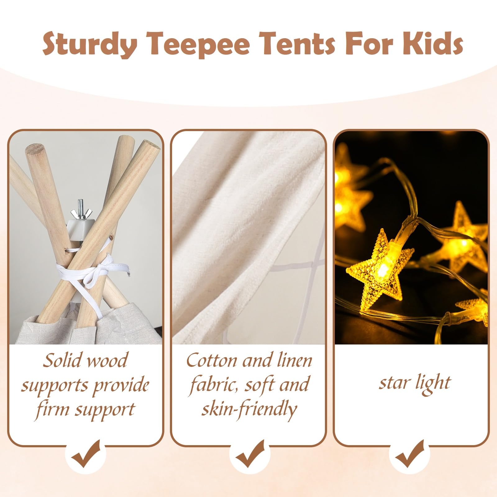 4 Pack Kids Teepee Tent Playhouse for Girls - White Play Tent with Inflatable Airbed & Decorations - Indoor Outdoor Slumber Party, Camping & Sleepover Fun - Perfect for Birthday Parties, Backyard Adventures & Cozy Reading Nook