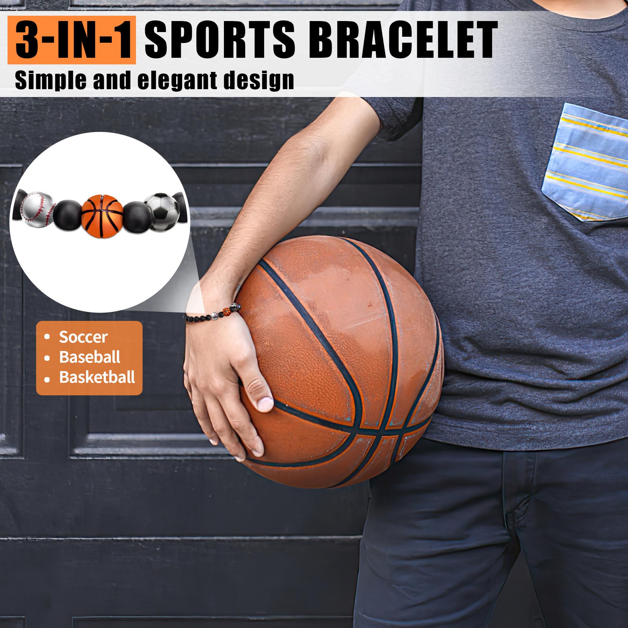 Custom Sports Bracelet for Baseball, Basketball & Soccer Players - Personalized Team Gift with Message Card - Perfect for Graduation, Birthday & Game Day