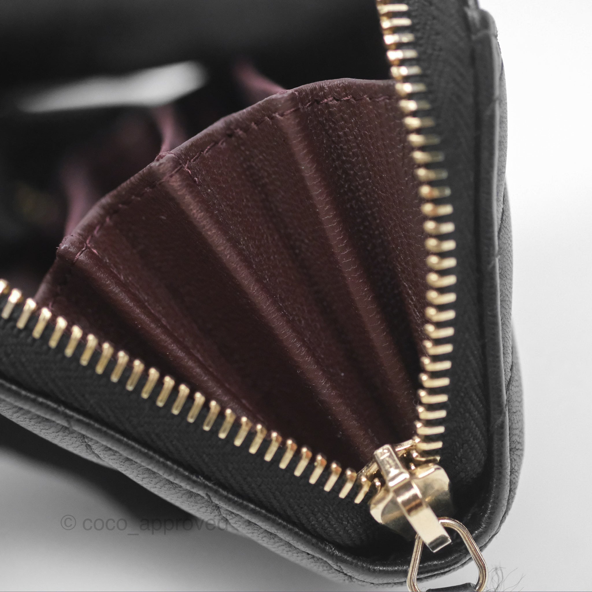 Chanel Chevron Zipped Coin Purse - Black Lambskin with Gold Hardware | Luxury Small Wallet for Women | Perfect for Parties, Travel & Everyday Use