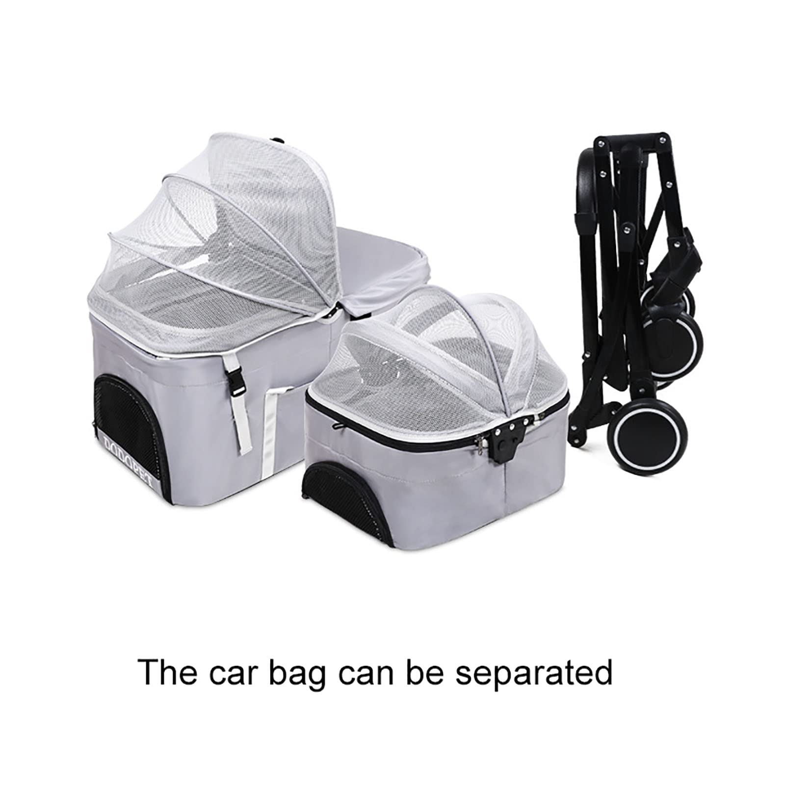 Lightweight Dog Stroller for 2 Small Pets - 4-Wheel Breathable Pet Carrier with Storage Basket | Perfect for Walking, Vet Visits & Outdoor Adventures