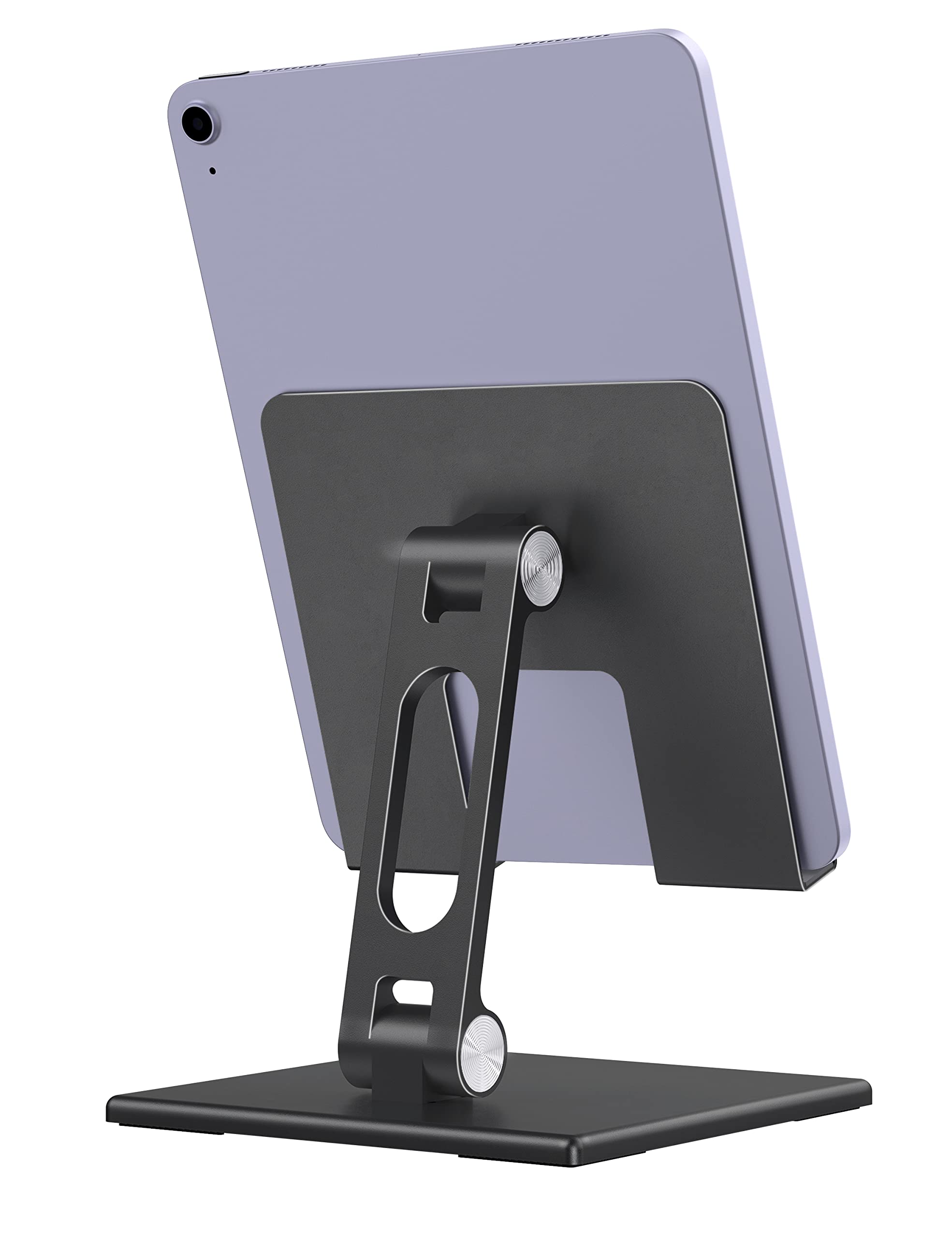 ALASHI Heavy Duty Tablet Stand for Desk - Adjustable & Foldable Metal Holder for 4-13.3 Inch Tablets - Stable Base for iPad, Samsung, Kindle - Perfect for Office, Home & Travel Use