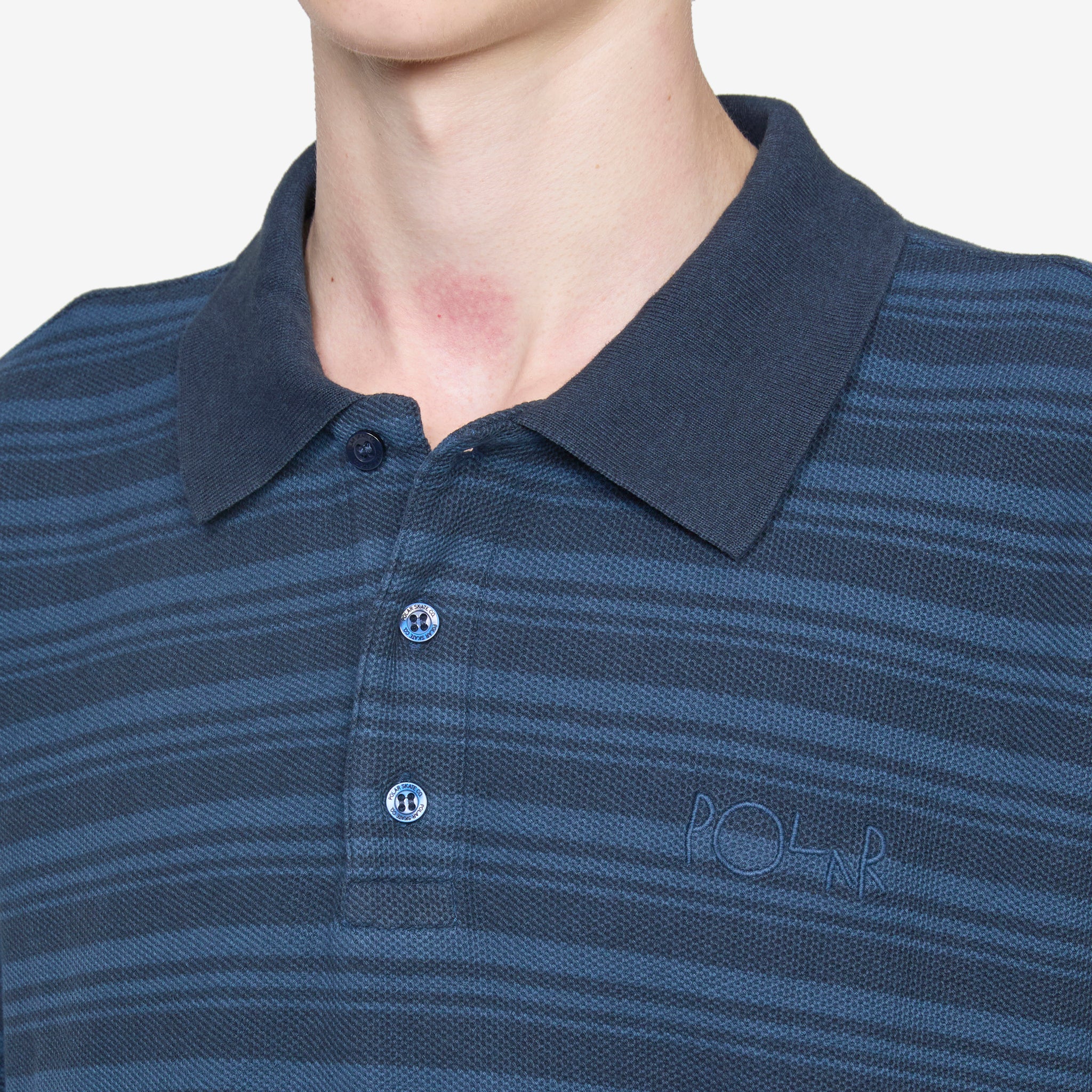 Premium Men's Surf Polo Shirt - Stripe Design in Neptune Blue - Perfect for Beach, Surfing & Summer Outdoor Activities