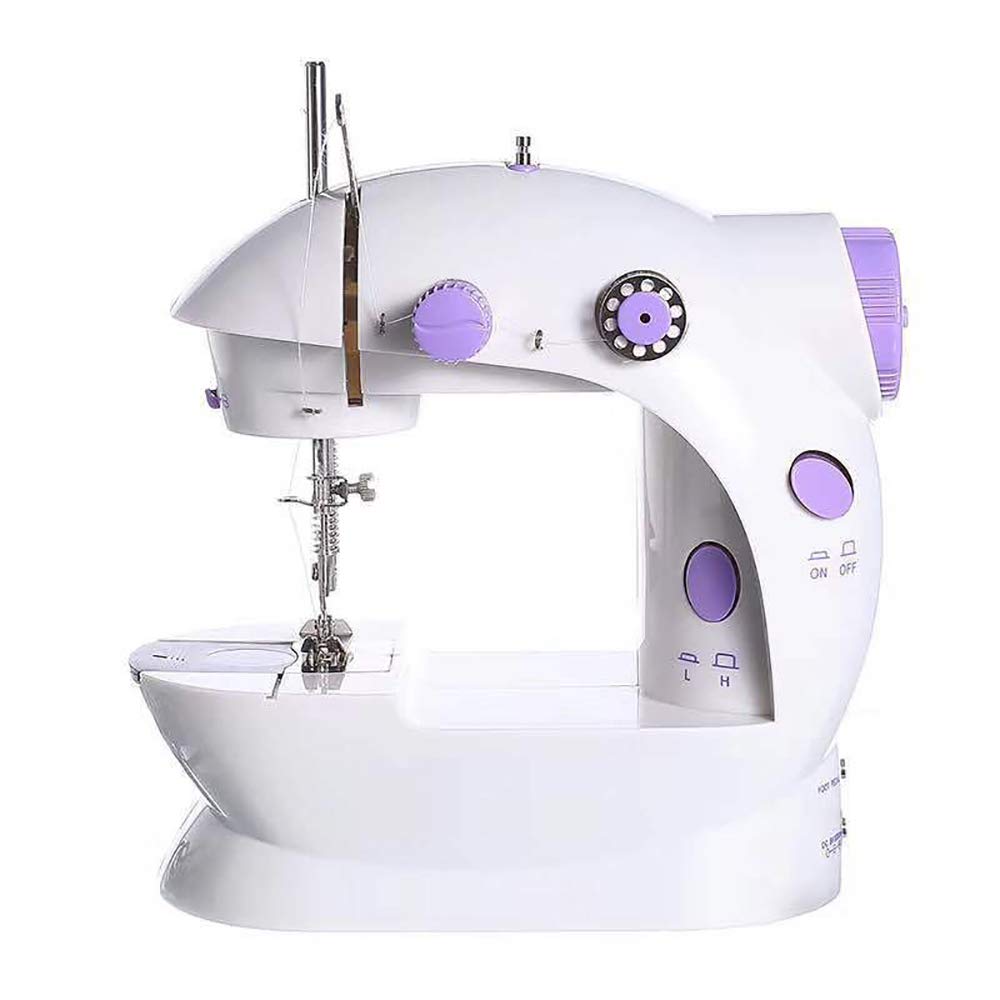Portable Electric Sewing Machine - Adjustable 2-Speed Double Thread Mini Sewing Machine with LED Light & Foot Pedal for Home Crafting, DIY Projects, Clothes Mending and Quilting | Perfect for Beginners & Travel Use