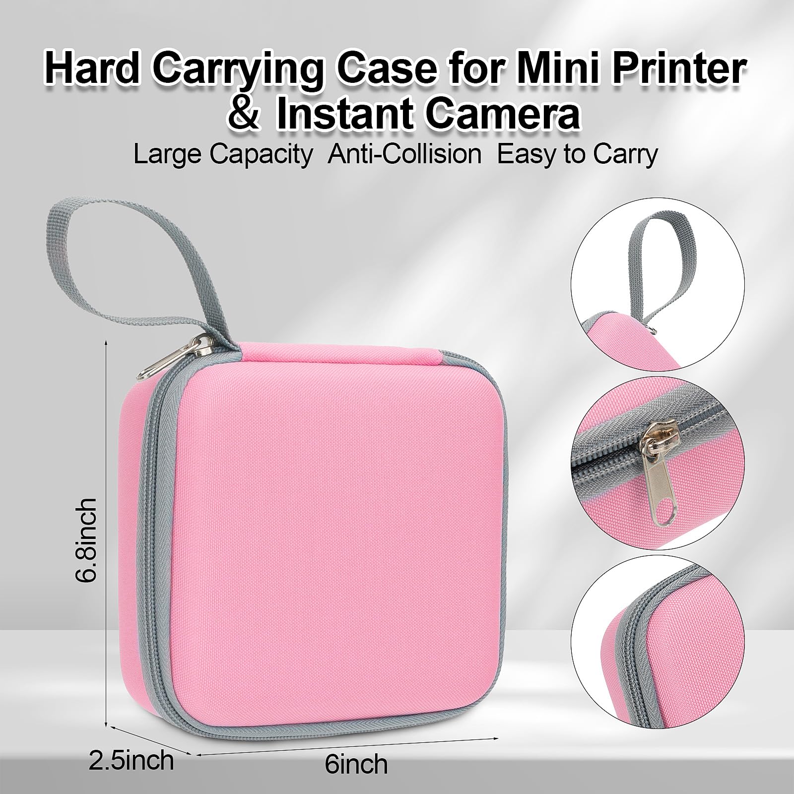 Phomemo M02/T02 & X5 Mini Sticker Printer Hard Protective Case - High Capacity Portable Carrying Box for Thermal Inkless Photo Printers, Instant Cameras & Label Makers (Pink) - Perfect for Travel, School & Office Organization