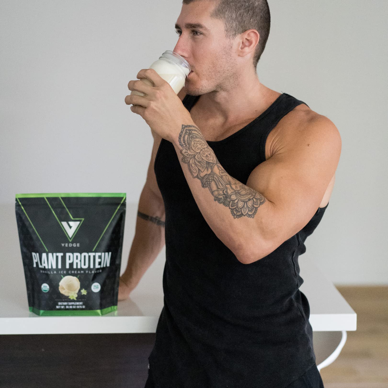 Organic Plant Protein Powder - Vanilla Ice Cream Flavor (20 Servings) | USDA Certified, Vegan, Gluten-Free, Dairy-Free Protein Supplement for Smoothies, Baking & Post-Workout Recovery