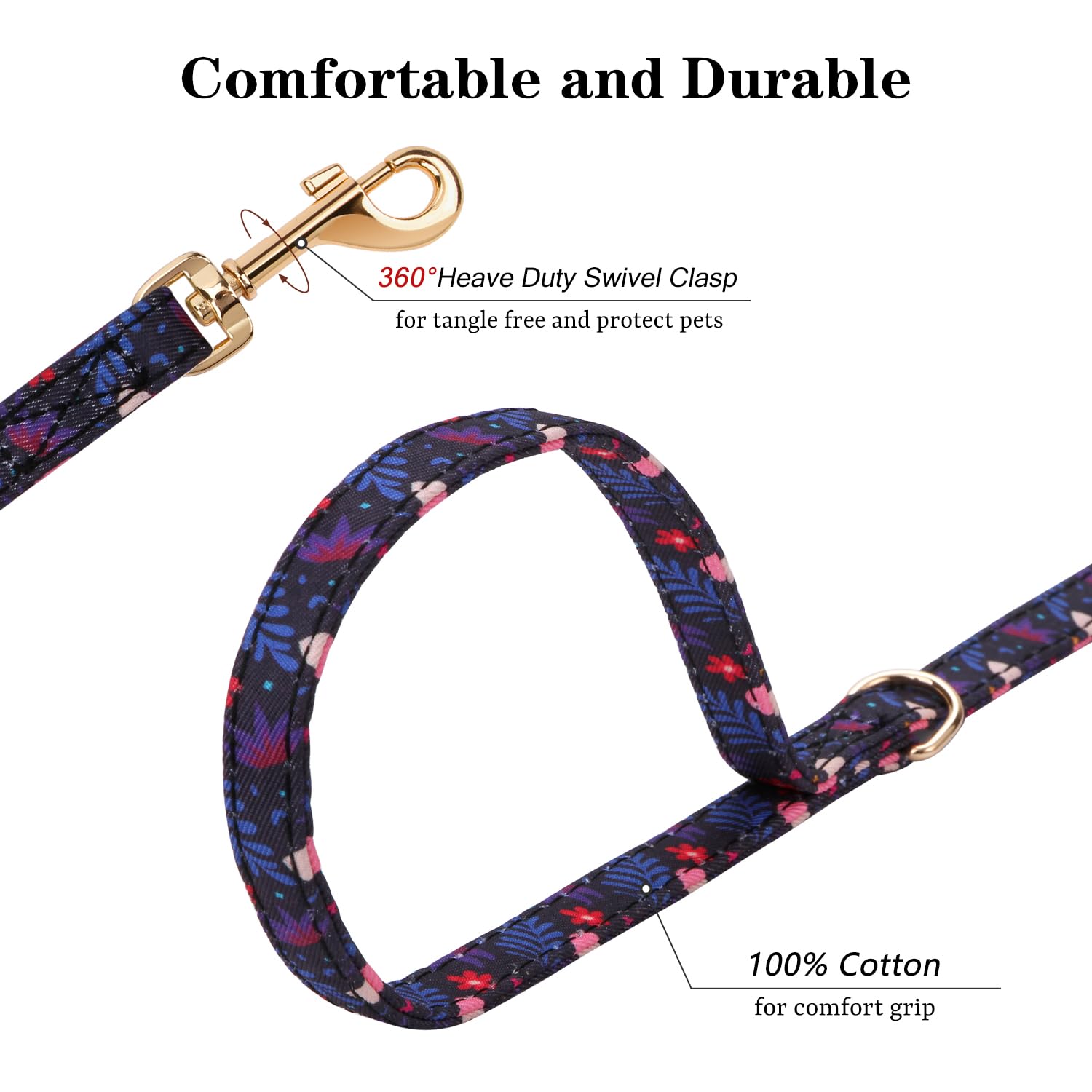 **CHEDE No-Pull Floral Dog Harness – Lightweight Adjustable Small Dog Harness & Leash Set for Puppies & Medium Dogs | Perfect for Walking, Training & Outdoor Adventures**