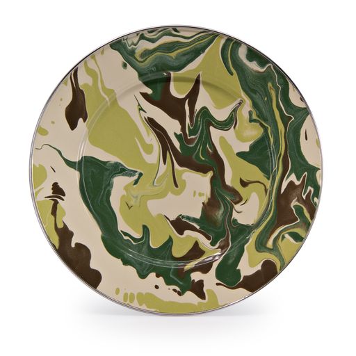 Camouflage Pattern Enamel Dinner Plates - Set of 4, 10.5 Inch - Durable Outdoor Camping & Picnic Tableware for Campers and Hunters