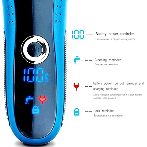 Premium Electric Razor for Men - Rechargeable Wet/Dry Beard Trimmer with LCD Display & Waterproof Design - Perfect for Home, Travel & Gym Use