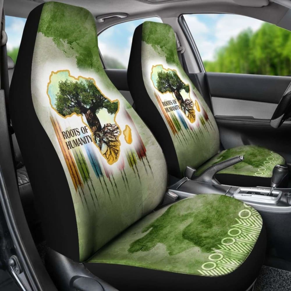 Premium African Print Car Seat Covers - Roots of Humanity Design (Model 105905) | Durable & Stylish Protection for SUVs, Sedans & Trucks | Perfect for Road Trips, Daily Commutes & Cultural Car Decor
