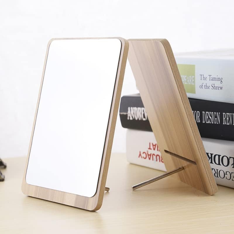 GOPAD Portable Wooden Cosmetic Mirror with Compact Stand - Foldable Swivel Rotating Vanity Makeup Mirror for Women & Girls - Perfect for Travel, Home, and Office Use (1pc, Medium Size)