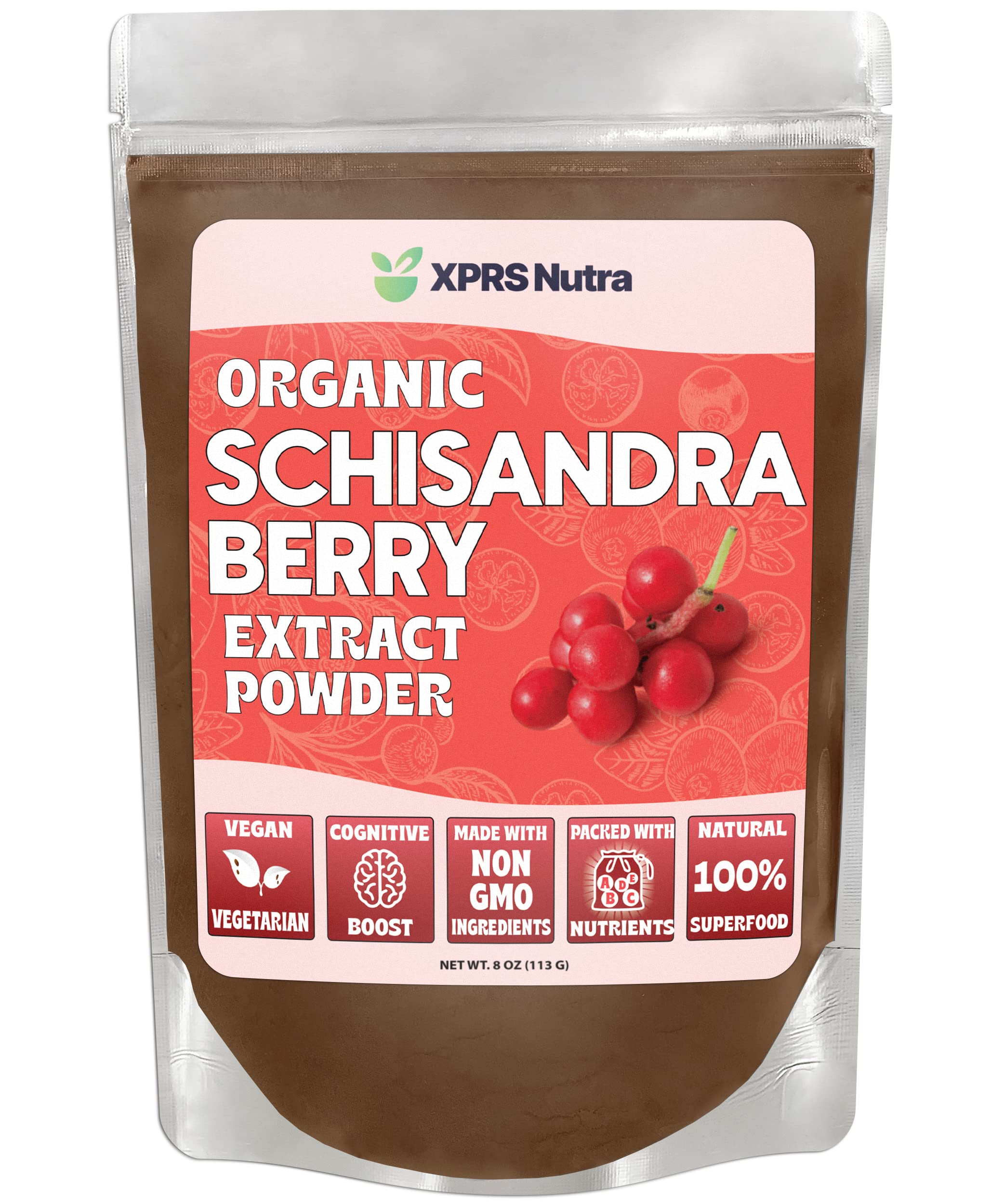 Organic Schisandra Berry Powder Extract - USDA Certified Premium Schisandra Powder for Brain Health, Immunity & Energy - Vegan Superfood Supplement (8 oz) - Perfect for Smoothies, Teas & Wellness Drinks