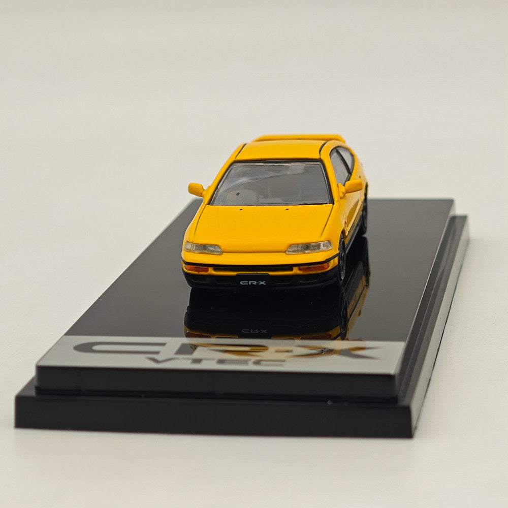 1/64 Scale Hobby Japan Honda CR-X SiR (EF8) JDM Style Yellow Diecast Model Car HJ643005Y - Perfect for Collectors, Display, and Racing Enthusiasts