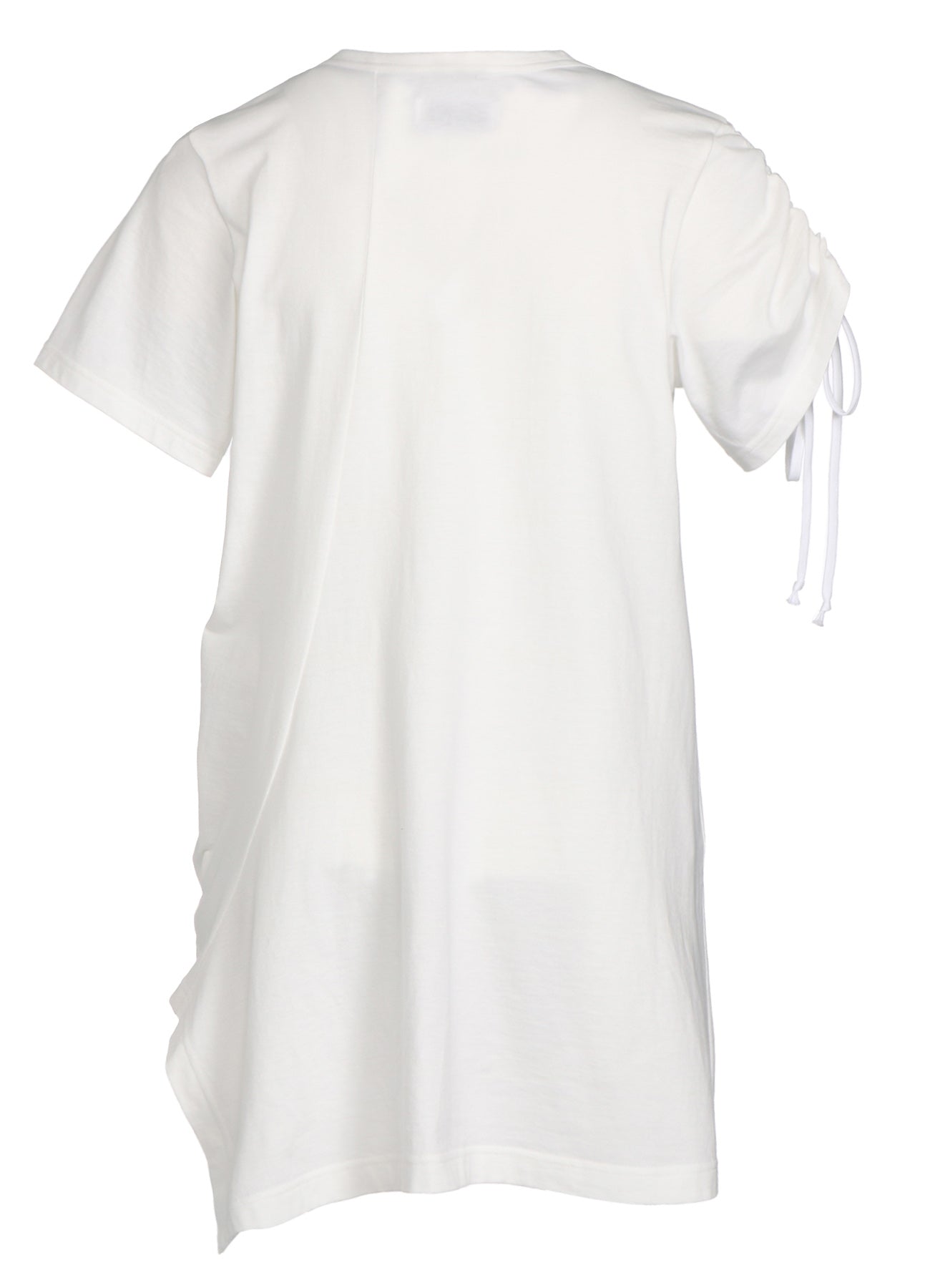 Stylish Cotton Jersey Asymmetrical T-Shirt with Gathered Strings - Trendy Women's Fashion for Casual Wear & Street Style
